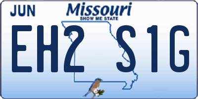MO license plate EH2S1G