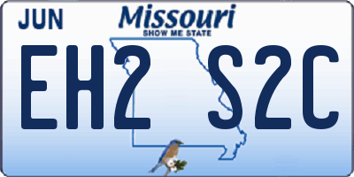 MO license plate EH2S2C