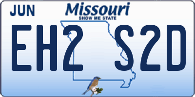 MO license plate EH2S2D