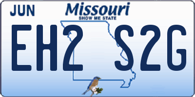 MO license plate EH2S2G