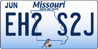 MO license plate EH2S2J
