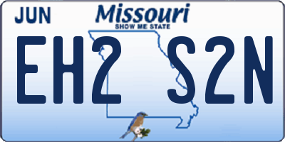 MO license plate EH2S2N