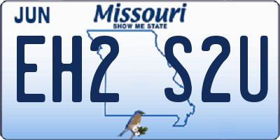 MO license plate EH2S2U