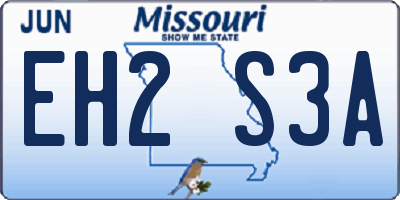 MO license plate EH2S3A