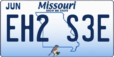 MO license plate EH2S3E