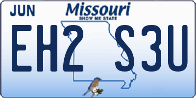 MO license plate EH2S3U