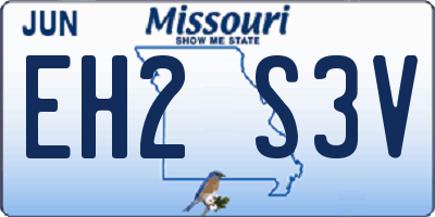 MO license plate EH2S3V