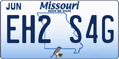 MO license plate EH2S4G