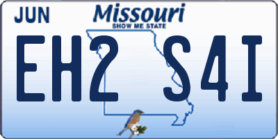 MO license plate EH2S4I