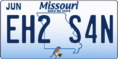 MO license plate EH2S4N