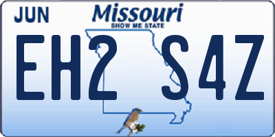 MO license plate EH2S4Z