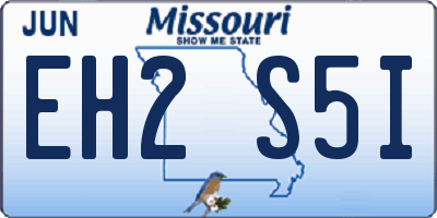 MO license plate EH2S5I