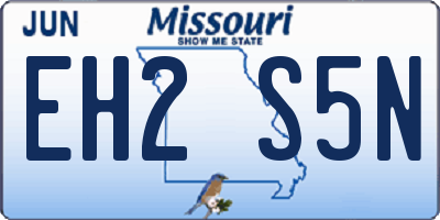 MO license plate EH2S5N