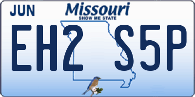 MO license plate EH2S5P
