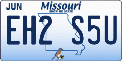 MO license plate EH2S5U