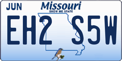 MO license plate EH2S5W