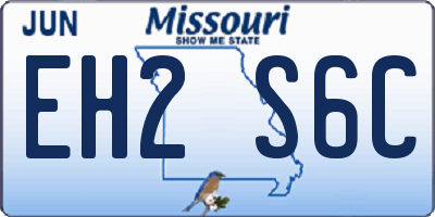 MO license plate EH2S6C