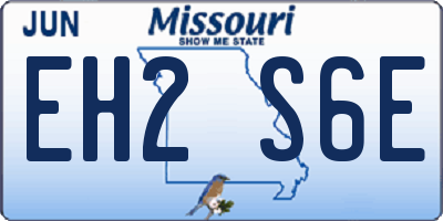 MO license plate EH2S6E