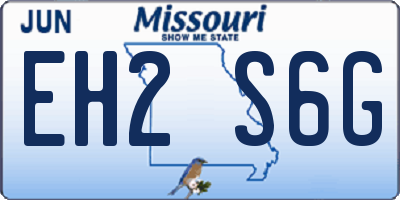 MO license plate EH2S6G