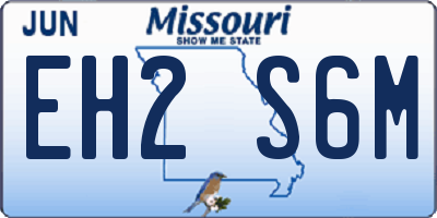 MO license plate EH2S6M