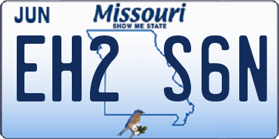 MO license plate EH2S6N