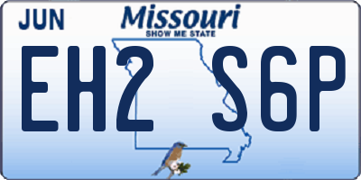 MO license plate EH2S6P