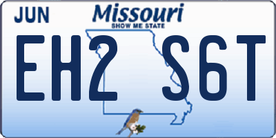 MO license plate EH2S6T