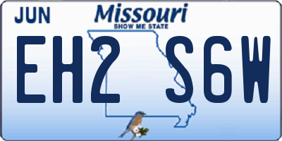 MO license plate EH2S6W