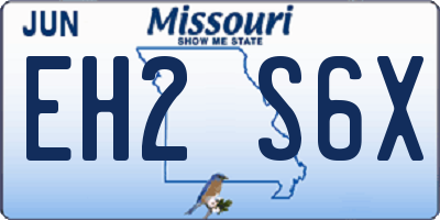 MO license plate EH2S6X