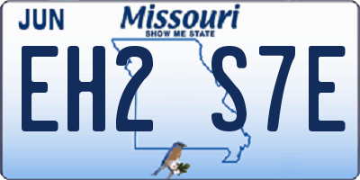 MO license plate EH2S7E