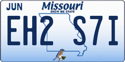 MO license plate EH2S7I