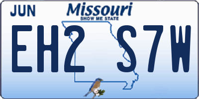 MO license plate EH2S7W