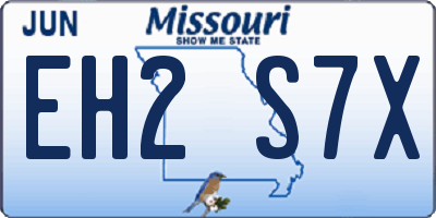 MO license plate EH2S7X