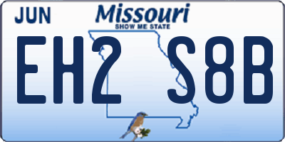 MO license plate EH2S8B