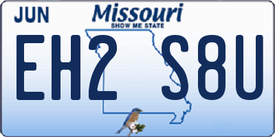 MO license plate EH2S8U