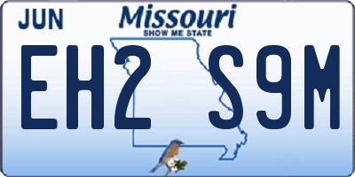 MO license plate EH2S9M