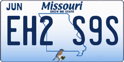 MO license plate EH2S9S