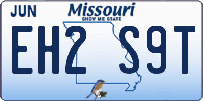 MO license plate EH2S9T