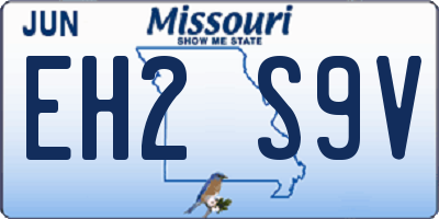 MO license plate EH2S9V