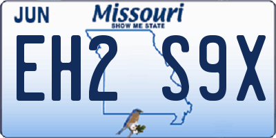 MO license plate EH2S9X