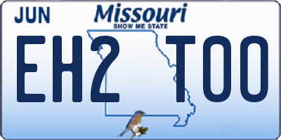 MO license plate EH2T0O