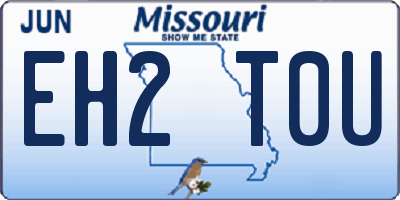 MO license plate EH2T0U