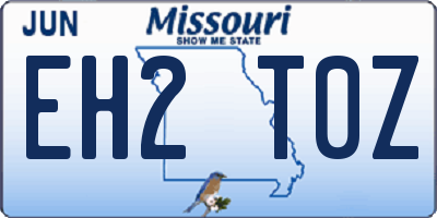 MO license plate EH2T0Z