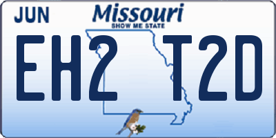 MO license plate EH2T2D