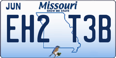 MO license plate EH2T3B