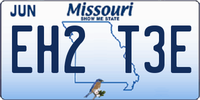 MO license plate EH2T3E