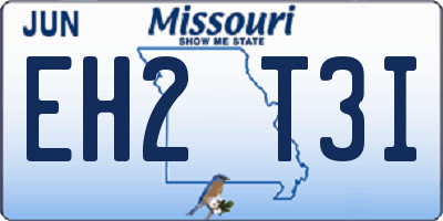 MO license plate EH2T3I