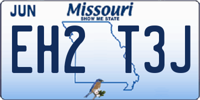 MO license plate EH2T3J