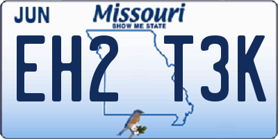 MO license plate EH2T3K