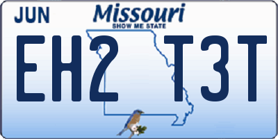 MO license plate EH2T3T